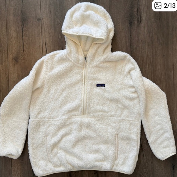 Patagonia Los Gatos Hooded Fleece Pullover White Quarter Zip Size M - Picture 2 of 6